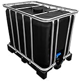 600l IBC Container in SCHWARZ auf Kunststoffpalette NEU
