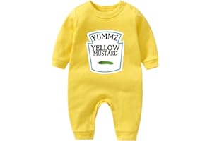 culbutomind Yummz ketchup pomidorowy żółty musztardowy czerwony i żółty body chłopiec bliźniaki ubrania dla niemowląt bliźnięta chłopcy dziewczęta