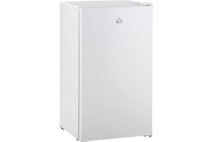 HOMCOM 91 Litre Freestanding Under Counter Fridge Freezer, Small Fridge with Chiller Box, Adjustable Thermostat, 47.5cm Wide, White