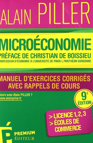 Book's Cover ofMicroéconomie Manuel dexercices corrigés avec rappels de cours
