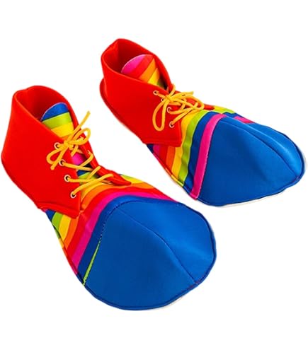 Chaussures De Clown Arc-en-ciel Pour Enfants - Costume Carnaval, Halloween, Noël (Tissu, 26cm)