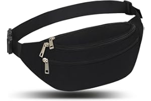 RIDIRUN Sac Banane, Sac à la Taille Ceinture de Course Homme Femme Sacoche Banane Etanche Réglable pour Cyclisme Gym Balade Escalade Voyage Randonnée Vacances (Noir)