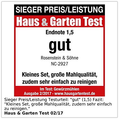 Rosenstein & Söhne Salz- & Pfeffermühle aus Edelstahl, 2er-Set - 5