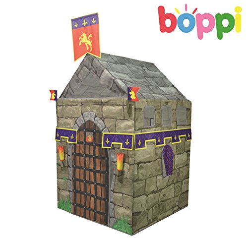 Childrens Kids Canvas Effect Play Tent Knights Castle with 6 Accessories Garden Indoor Outdoor Play House