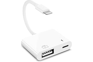 UNIYTRIOX Adattatore per Fotocamera USB 3, Adattatore OTG USB Femmina con Porta di Caricare Compatibile con iPhone/i-Pad, Supporta Lettore di Schede, Chiavetta USB, Tastiera, Mouse, Nessuna App Necessaria