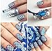 144 Pieces Nail Stamping Stencils Nails Stickers Set, 24 Sheets 72 Different Designs Nail Stamping Plates with 6 Nail Symbol Sponges