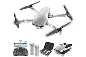 LUXWALLET Nocchi PRO 4D 4K Camera GPS i 5Ghz WiFI Drone z torbą transportową, 30km/h - odległość 500 metrów, srebrny