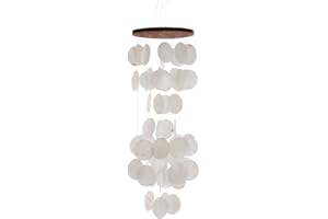 HAB & GUT -HA105- Carillon à Vent Blanc, Nacre, 60 cm, décoration de fenêtre, Mobile pour décorer terrasse et Balcon