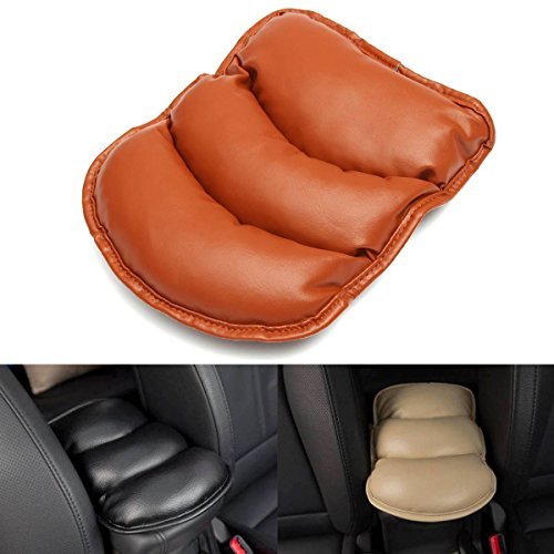AUDEW Auto Armlehne Auflage Mittelarmlehne Armauflage Pad Aufbewahrungsbox Auflage Braun - 2