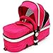 i-Safe System - Raspberry (Pink) Trio Travel System Pram & Luxury Stroller 3 in 1 Complete With Car Seat