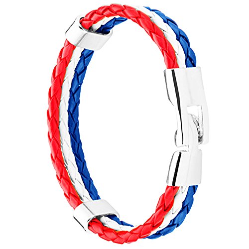 Piersando® Armband geflochten PU Leder WM & EM Fanartikel Kroatien – 21cm