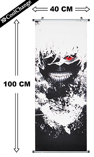CoolChange Großes Tokyo Ghoul Rollbild / Kakemono aus Stoff Poster, 100x40cm