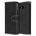 Produktbild Chreey Samsung Galaxy J3/J3 2016 Hülle, Matt Leder Tasche Retro Handyhülle Magnet Flip Case mit Kartenfach Geldbörse Schutzhülle Etui [Schwarz]