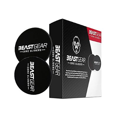 Beast Gear Core Sliders Glisseurs pour le Tronc Beast Gear – Disques Glissants Doubles Faces pour Exercices Abdominaux – Gliding Discs/Ab Gliders - Utilisables sur Tapis de Gym ou Sol Dur