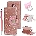 Produktbild J6 Plus 2018/J6 Prime Handyhülle Flip Case für Samsung Galaxy,Idlehour PU Leder Case Cover Magnet Schutzhülle Tasche Skin Ständer Handytasche,Rosagold Diamant