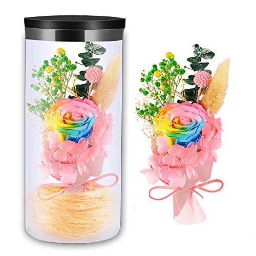Lámpara de botella LED Preservado Flor de rosa Luz de botella Lámpara de cabecera Lámpara de mesa Luz de noche para la fiesta de bodas Cumpleaños de Navidad, Dormitorio de estar