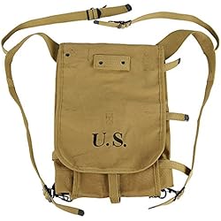 OLEADER WWII US Army M1928 Haversack Musette Bag Backpack WW2 with Shoulder Strap Khaki Canvas