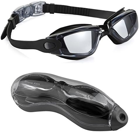 Swim Goggles with FREE Protective Case - EveShine Mirrored Non Fogging Anti-UV Swimming Goggles for Adult Men Women Youth Kids Child