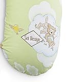 Sei Design® Stillkissen Schwangerschaftskissen XXL 190 x 30cm | Füllung: schadstoffgeprüfte 3-D Faserbällchen Ökotex zertifiziert. Bezug mit Reißverschluss und hochwertiger Stickerei. - 3