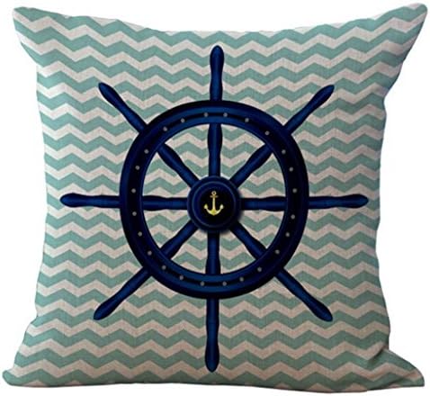 Cushion Covers Creative Nautical,Series,Lifebuoy,Anchor,Sailing,Printing of Throw Pillow Case Sofa Cushion Cover Home Decor Pillowcase,45*45CM (Pillowcases Set of 2 pcs)