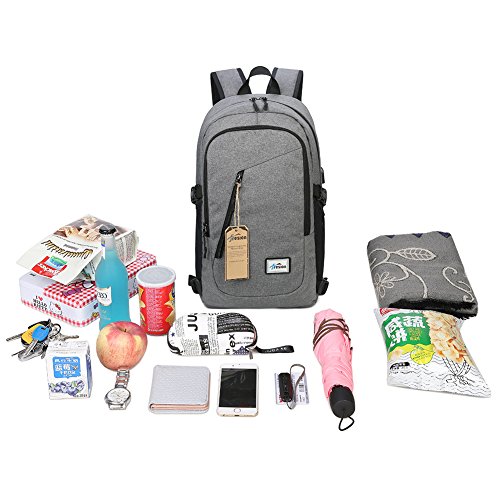Laptop Rucksack mit USB Ladeanschluss   Fresion Oxford College Schulrucksack Jungen M  dchen Teenager Gro   Schultasche f  r 15 zoll Notebook Lenovo  