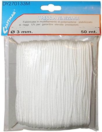 Home System DY270133M Cord for Venetian Blind, 3 mm in Diameter, 50 metres, White