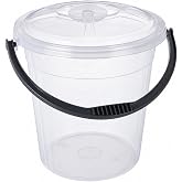 15 Litre Şeffaf Kapaklı Su Kovası, Petekli Kapaklı Plastik Kova, &Ouml;l&ccedil;ekli, Ergonomik Saplı, &Ccedil;ok Ama&ccedil;lı, Ev, Mutfak, Temizlik v