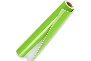 IModeur 7 Ft Green Permanent Vinyl - 30.5 x 213.5 cm Glossy Green Vinyl Self Adhesive Vinyl for DIY Craft, Vinyl with Grid for Cutting Machine, Silhouette Cameo, Birthday Party, Home Decoration