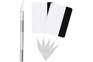 TANCUDER Folien Werkzeug, 2 Stück Rakel mit Filzkante, Scharf Bastelmesser mit 5 Stück Ersatzklingen, Folien Werkzeug Set für die Installation von Auto Fensterfolie