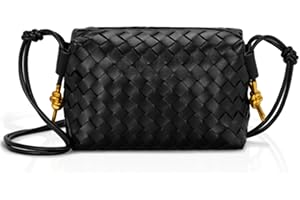 oscaurt Woven Bag Faux Leather Crossbody Bags for Women Ladies Handbags Shoulder Bags Woven Purses for Women