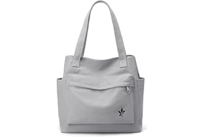 CORIOS Bolso de Mano para Mujer Bolso Tote Lona Casual Bolso Shopper Bolsa de Ocio Multifuncional Bolsos de Hombro para Compras Viajes Citas Trabaj Gris