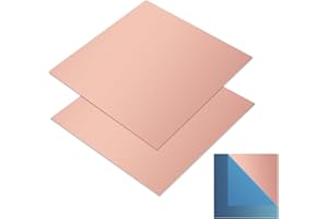 WINFOX 2 Pack 99.9% Pure Copper Sheet Plates,200mm x 200mm x 0.5mm,Thick Copper Metal Sheets for DIY Projects,Jewellery,Crafts & Repairs