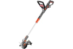 Fuxtec Tagliabordi/decespugliatore FX-E1RT20 – Set con Caricatore - Larghezza Taglio 25 cm - Asta e Maniglie Regolabili - Una batteria per Tutti i dispositivi da 20V, nero, argento, arancione