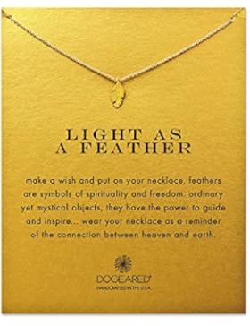 Dogeared Halskette „Light as a Feather“, 40,64cm lang mit 5cm Verlängerung, 585er Vergoldung