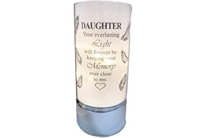 ONLINESTREET Memorial Light Tubes Ornament, Perfect for Garden and Graveside for Any Special Occasion in The Memory of Dad, Mum, Son, Daughter, Husband, Wife, Grandad, Nan, Brother, Sister. (20cm) (Daughter)