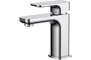 Aqua Bagno | Waschtischarmatur Einhebelmischer in Chrom-Optik, Wasserhahn Bad ohne Ablaufgarnitur, Waschbecken Armatur