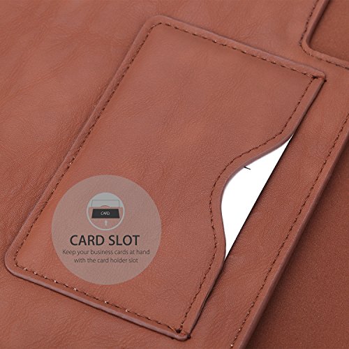MoKo MacBook 11.6 Zoll Laptop Hülle – PU Leder Laptoptasche Tasche Nubuck Fibre Interior Schutzhülle Notebooktasche Aktentasche Wallet Case Sleeve mit Karten-Slot für Apple MacBook 11.6 Zoll, Braun - 5