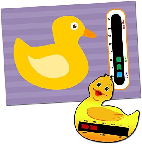 Baby and Child Home and Travel Thermometer Set to Monitor Temperature - Duck Baby Bath Thermometer & Duck Baby Room Nursery Thermometer