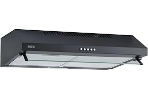 NEG Dunstabzugshaube NEG15-ATB+ (schwarz) Unterbau-Haube mit Doppelmotor (Abluft/Umluft) und LED-Beleuchtung (60cm) Unterschrank- oder Wandanschluss