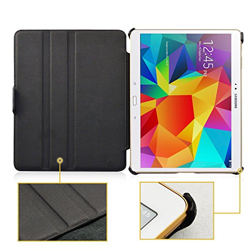 MANNA UltraSlim Samsung Galaxy Tab S 10.5 Hülle | Case aus Kunstleder, schwarz mit farblich abgesetzter Naht | aufstellbare Tasche mit EasyStand | Autosleep-Funktion | Schutzhülle für Samsung Tab S 10.5 SM-T805 - 5