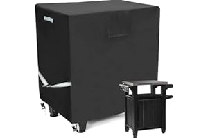 TOHONFOO Outdoor Grill Cart Prep Table Cover 600D for 30-inch Keter Unity Portable Outdoor 40 Gal Table with Storage Cabinet, Waterproof UV Resistant Outside bbq Bar Cart Cooking Station Cover, 30" x 24" x 32"