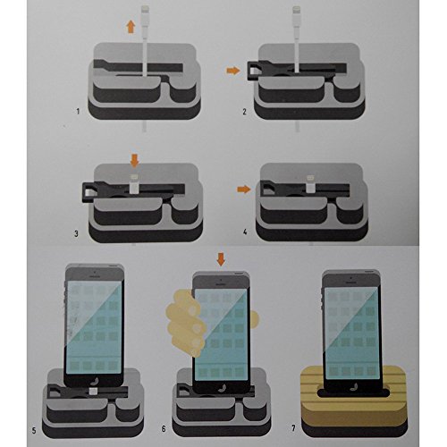 SAMDI Luxus Bambus Aluminium Handy Docking Ladestation Halterung für Apple iPhone 6 Plus 5S 5C 4S - 9