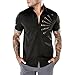 Produktbild Challeng Herren T-Shirt Slim-Fit, Männer Kurzarm Hemden Hollow Revers DC13 T Shirt Herren Schwarz V Ausschnitt (S, Schwarz)