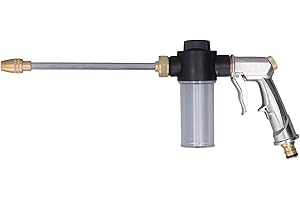ASIXXSIX Pistolet do piany do mycia samochodów, pistolet wysokociśnieniowy o regulowanym przełożeniu, opryskiwacz do mydła samochodowego pasujący do węża 1/2 cala