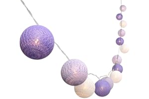 Treer Guirlande Lumineuse Boules, Boules de Noel Batterie Chaîne de Lumière LED Lumière Décoration Pour La Saint Valentin Arbre de Noël Mariage Anniversaire Fêtes (3M-20 Balle,Violet)