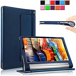 Infiland Yoga Tab 3 Pro/Yoga Tab 3 Plus 10 Funda Case, Folio PU Cuero Cascara Delgada con Soporte para Lenovo Yoga Tab 3 10 Pro/Yoga Tab 3 Plus 10.1 Inch Tablet(Azul Oscuro)