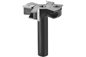 SpeTool Fresa per Spianare Fresa per Legno Diametro Gambo 12 mm Diametro di Taglio 45 mm Fresa a Spianare per Legno con 2+2 Inserti in Carburo di Tungsteno Fresatrice Verticale Legno Fresa CNC