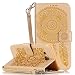 Produktbild ISENPENK für Samsung Galaxy A3(2016)/A3(2016) Duos/A310F Hülle,Leder PU Leder Hülle Schutzhülle Muster Sonnenblume Campanula Flip Hülle Case Bookstyle Phone Protect Cover Schale Standfunktion Ständer Mit Magnetverschluss Karten Slot TPU Brieftasche Schutzhülle Tasche Wallet Case Leder Wallet Tasche[Gelb]