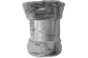 Quality Linen and Towels Silver Grey Mink Throw Soft Plush Large (150cm x 200cm- Suitable for Double Size Bed or 2 Seater Sofa) Sofa Bed Runner Bedspread Blanket