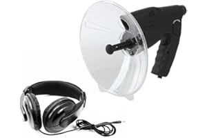 JACKFRU Microphone directionnel parabolique, appareil d'écoute de 100 mètres, monoculaire avec grossissement 8x, amplificateur de son, enregistrement d'aides auditives avec écouteurs pour observation des